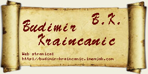Budimir Krainčanić vizit kartica